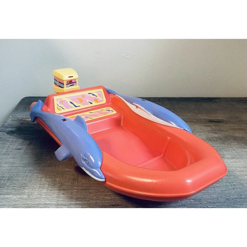 Vintage Barbie Hawaiian Fun Island Hopper Boat Dolphin Boat NO Canopy 1990 Inc